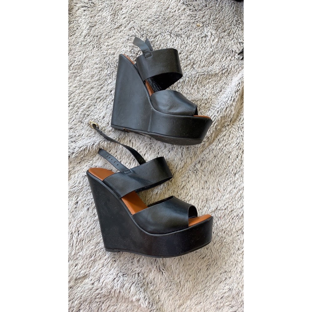 Black Cathy Jean Wedges